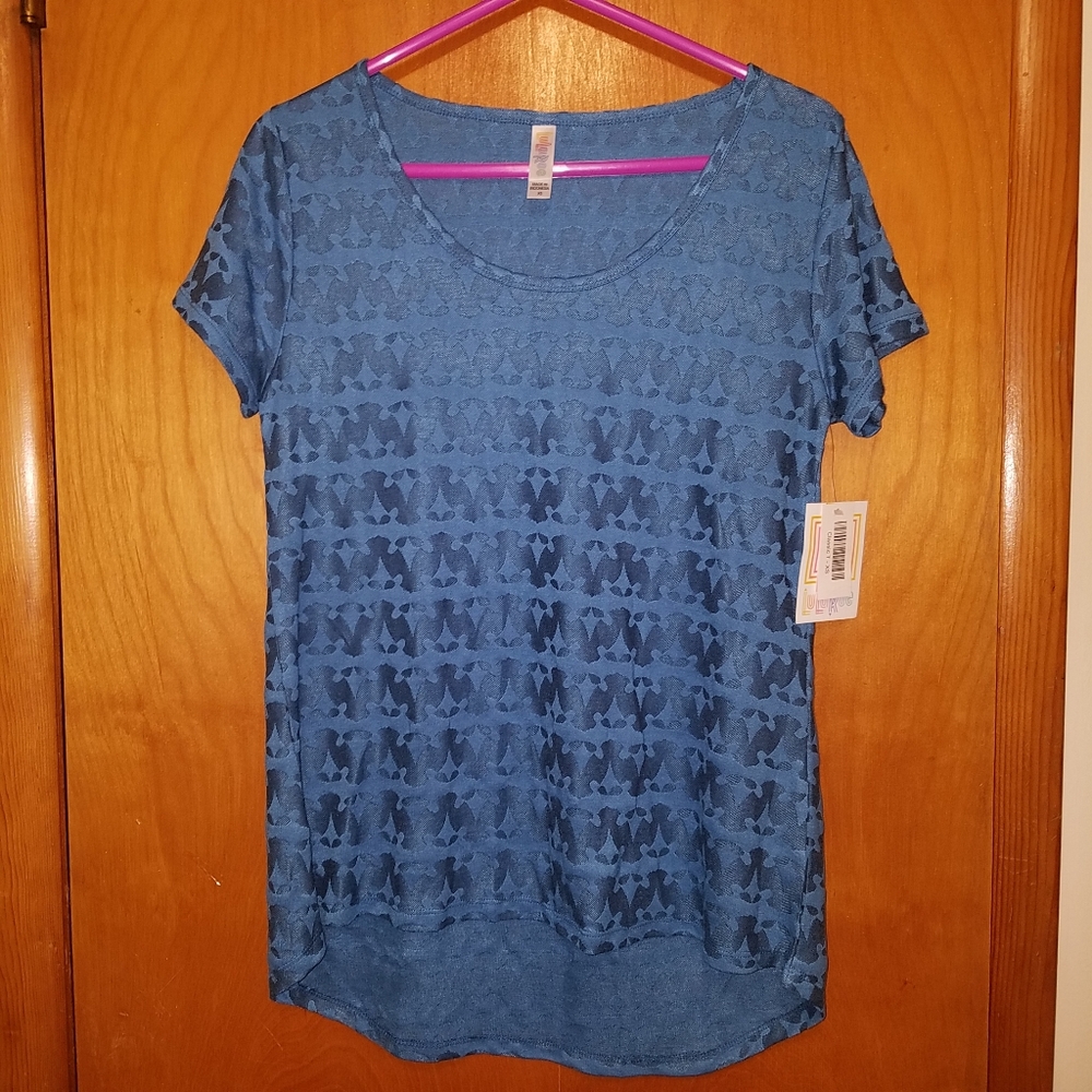 LuLaRoe Blue Patterned Classic T